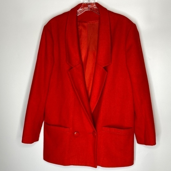 Vintage Stephen Douglas Wool Blazer Red Pure Wool Button Blazer Jacket M/L - Picture 1 of 9